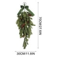 thumbnail image 3 of 4-Piece Christmas Teardrop Swag Garland Set with Pine Cones & Velvet Bow | 27.5-Inch Artificial Winter Greenery for Indoor & Outdoor Holiday Decor, 3 of 7