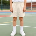 thumbnail image 2 of Yindaity Kids Basketball Shorts Toddler to Youth Athletic Shorts for Boys and Girls Soccer Basketball Sports(Beige,4-5 Years), 2 of 8