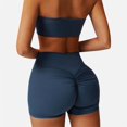 thumbnail image 4 of Women's High Waist Ruched Seamless Shorts with Stretch Fabric - Small, Navy, 4 of 6