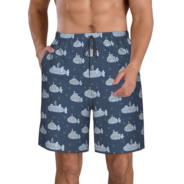 Fotbe Submarine With Periscope Trajes de Baño Estampados para Hombre, Shorts de Verano de Secado Rápido, Ropa de Playa, Bañadores-Large