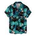 thumbnail image 4 of Funny Tropical Cat Hawaiian Shirts for Men Summer Beach Cats Button Down Mens Casual Hawaiian Shirts Short Sleeve 3, 4 of 7