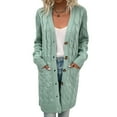 thumbnail image 2 of SWSMCLT Women's Long Sleeve Cardigan Sweater Deep V Neck Button Long Outerwear Knit Winter Soft Fall Fashion Warm Green X-Large, 2 of 4
