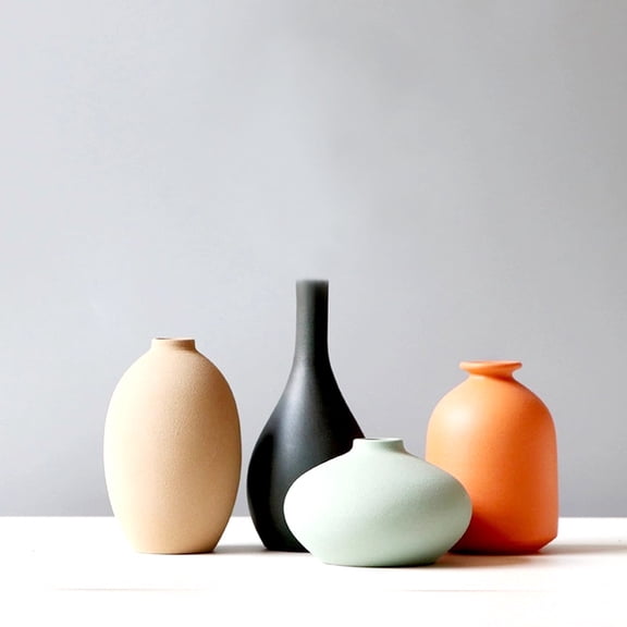 851 Ceramic Vase set of 4 for Modern Bohemian Decor, Matte Vases for Dried Flowers for Office,bookshelf,Centerpieces,Living Room, Dining Table,Bedroom Shelf Decor Entryway,Console Decoration