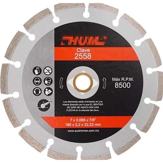Disco De Diamante Segmentado 7 X 7/8 Austromex Aus-2558 Austromex AUS-2558