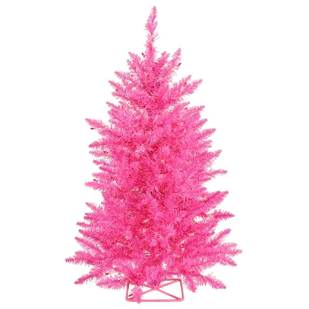 Vickerman 3' Hot Pink Artificial Christmas Tree with 70 Pink LED Lights