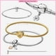thumbnail image 2 of Pandora Moments Pulsera original de cuentas de corazón de oro rosa, con diseño de hojas y serpiente,Pulsrea con Margarita Talla,pulsera de cadena de serpiente con hebilla de Corazón Dorado,Colgante de, 2 of 4