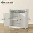 thumbnail image 3 of HOMCOM Bathroom Cabinet, Freestanding Bathroom Storage Unit with 3 Doors, 3 of 10