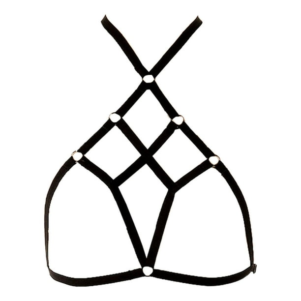 Sexy Women Harness Halter Body Harness Bra Caged Cupless Gothic
