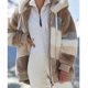 thumbnail image 1 of Winter Contrasting Plush Padded Coat Loose Fit Zipper Closure Hooded Coat Various Color Outerwear, 1 of 2