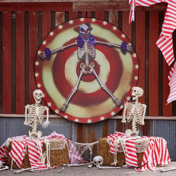 62 3/4" Clown Skeleton Target Ready-to-Hang Halloween Decoration