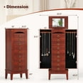thumbnail image 4 of Giantex Standing Jewelry Cabinet with Top Divided Compartments, Walnut, 4 of 8