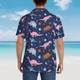 thumbnail image 6 of Fotbe Dinosaur Hawaiian Shirt for Men Unisex Summer Beach Casual Short Sleeve Cotton Linen Button Down Shirts-3X-Large, 6 of 9