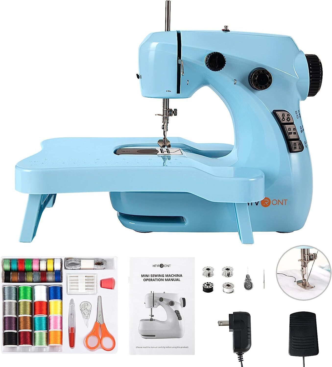 Magicfly Mini Sewing Machine with Extension Table, Dual Speed Portable