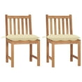 thumbnail image 1 of vidaXL Garden Chairs 2 pcs with Cushions Solid Teak Wood, 1 of 5