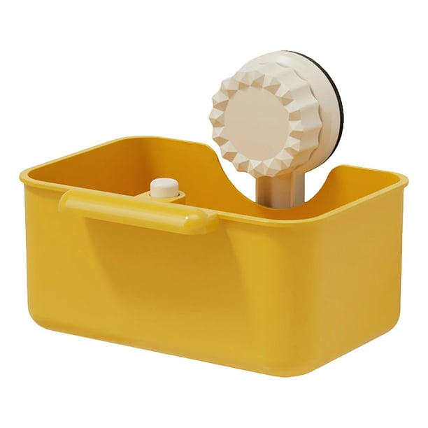 Pisexur Batería de cocina Cesta de almacenamiento de cocina con ventosa, multifuncional, para fregadero, cesta de tela, organizador de esponja, montaje en pared, sin para la cocina del hogar