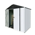 thumbnail image 5 of 6x4 FT Outdoor Storage Shed, Metal Tool Sheds Heavy Duty Storage House with Lockable Doors & Air Vent for Backyard Patio Lawn to Store Bikes, Tools, Lawnmowers, White&Black, 5 of 5