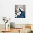 thumbnail image 2 of JRXY Peacock Decor Wall Art Peacock Pictures Bathroom Decor Canvas Print Framed Modern Painting for Kitchen Bedroom Living Room - 16x20 16x20in, 2 of 3