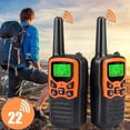 thumbnail image 4 of Walkie Talkies, Long Range Walkie Talkies for Adults with 22 FRS Channels, Family Walkie Talkie with LED Flashlight VOX LCD Display for Hiking Camping Trip (Orange 2 Pack), 4 of 25