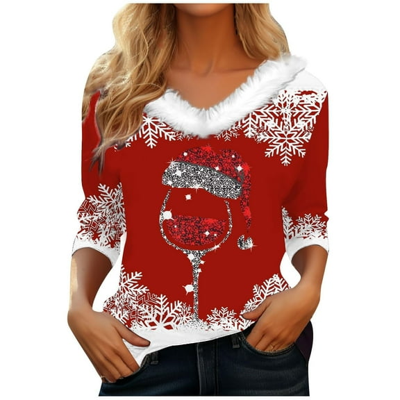 fheaev Ugly Christmas Sweater for Women Cute Christmas Tree Shirt Graphic Long Sleeve Shirt Xmas Holiday Party Pullover Blouse Women'S Novelty Sweaters