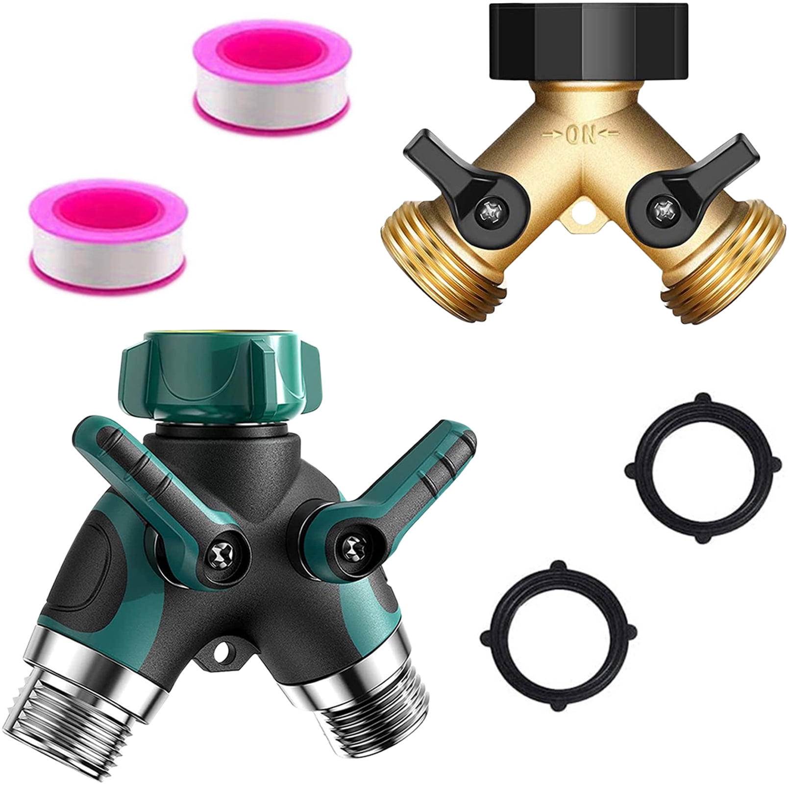 CZS Hose Splitter, 2 Way Heavy Duty Brass Connector Tap Splitter