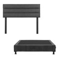 thumbnail image 2 of Box Base Cama Queen Size+Cabecera Logan Gris+Almohada Royal Twin+Protector Lux+Sabanas Royal+Edredon Homy, 2 of 8