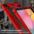 thumbnail image 4 of Dteck Case for Samsung Galaxy Tab A 10.1-inch T510 T515 (2019 Released),3-Layers Multi-functional Case Shockproof Rubber Case Hybrid Hard Kickstand Protective Cover without Screen Protector,Red, 4 of 6
