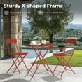 thumbnail image 4 of GRANDPATIO 3-Piece Foldable Bistro Set with Round Table, All-Weather Steel Frame, No Assembly, Multi-Color Outdoor Patio Furniture for Garden/Beach, Red, 4 of 6