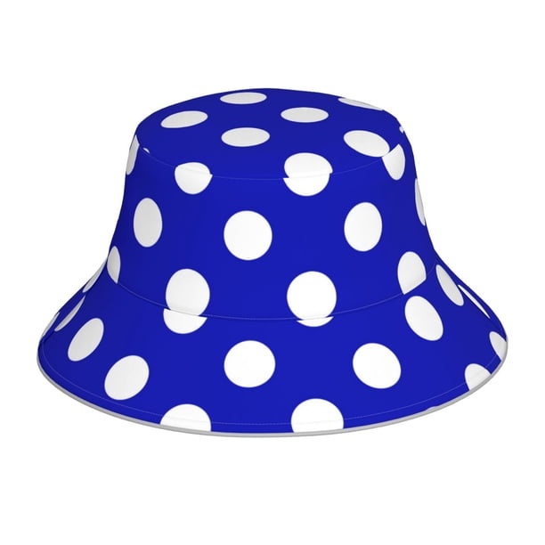 Balery Blue And White Polka Dot Sombreros para el sol para hombre y mujer, sombrero de pescador con UPF 50+