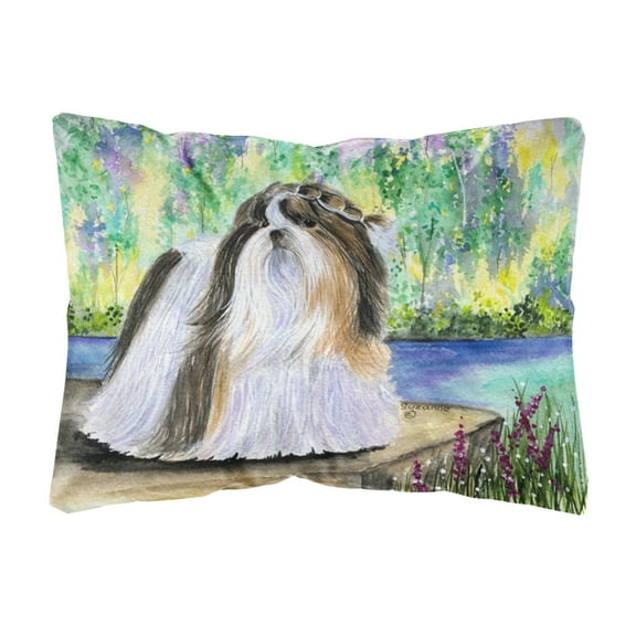 Caroline's Treasures SS8329PW1216 Shih Tzu Decorative   Canvas Fabric Pillow, 12H x16W, multicolor