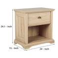 thumbnail image 5 of Saltoro Sherpi 24.1 Inches Single Drawer Wooden Nightstand, Oak Brown, 5 of 5