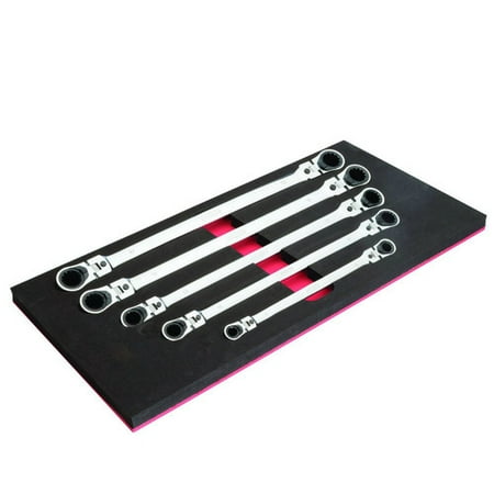 EZ Red WR5ML 5-Piece Extra-Long Locking Flex Head Wrench Set