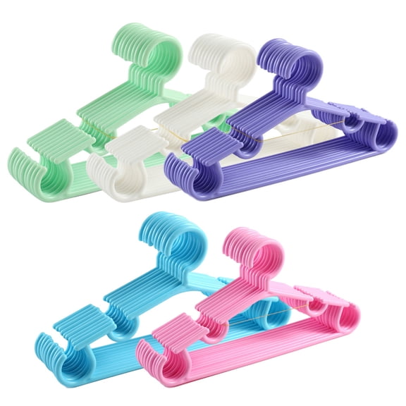 GARVALON 50Pcs Purple Plastic Hangers for Toddler Clothes Space Saving