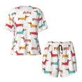 thumbnail image 5 of Wukai Dachshund Dog Puppy Women's Pajama Set,Short-Sleeve Top and Shorts with Elastic Waistband and Pockets for Loungewear, Yoga, and Casual Wear-Medium, 5 of 8
