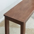 thumbnail image 4 of GZXS Solid Oak Wood Bench, 47.24" Rustic Farmhouse Entryway Bench with Straight Legs, Heavy Duty Dining Bench for Kitchen, Living Room, Hallway, End of Bed, Walnut, 4 of 7