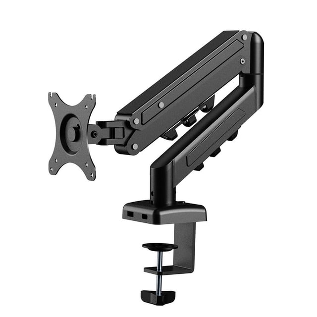 Support de Montage pour Moniteur d'Ordinateur Simple s'Adapte jusqu'à 32 Pouces, Bras de Moniteur à Ressort Mécanique avec Rotation à 360° et Inclinaison de -25° à 90°, VESA 75x75 et 100x100 mm