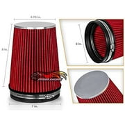 RED 6" 152mm Inlet Truck Air Intake Cone Replacement Quality Dry Air Filter