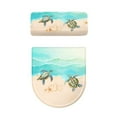 thumbnail image 5 of COEQINE Easy Installation Toilet Lid Cover and Toilet Tank Cover, Sea Turtle Star Sea Beach 2 Piece Stretchable Elastic Bottom Breathable Toilet Cover Set, 5 of 7
