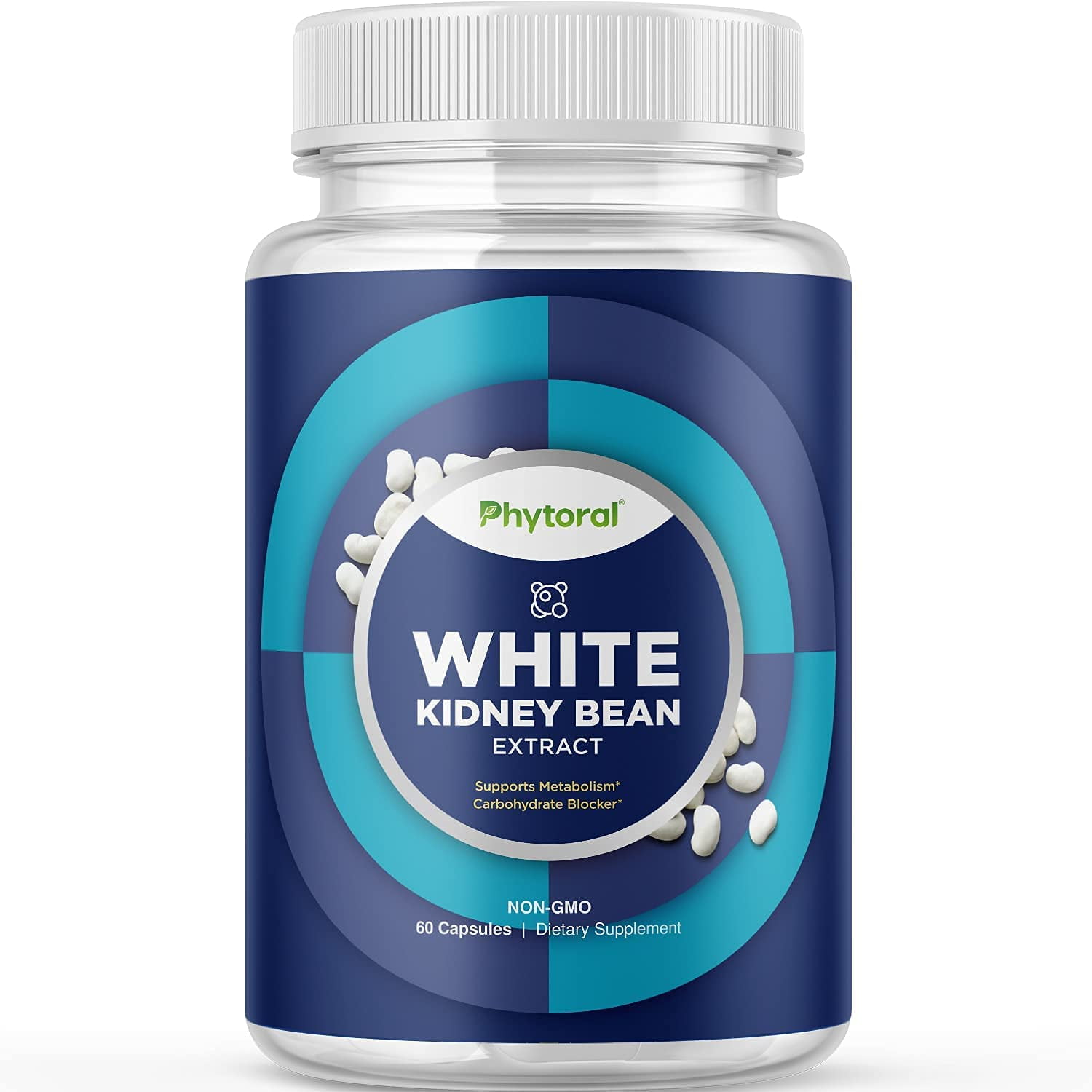 White Kidney Bean Carb Blocker Weight Loss Formula - Phytoral 60ct Pills White Kidney Bean Extract Supplement - Lose Belly Fat, Suppress Appetite, Boost Energy