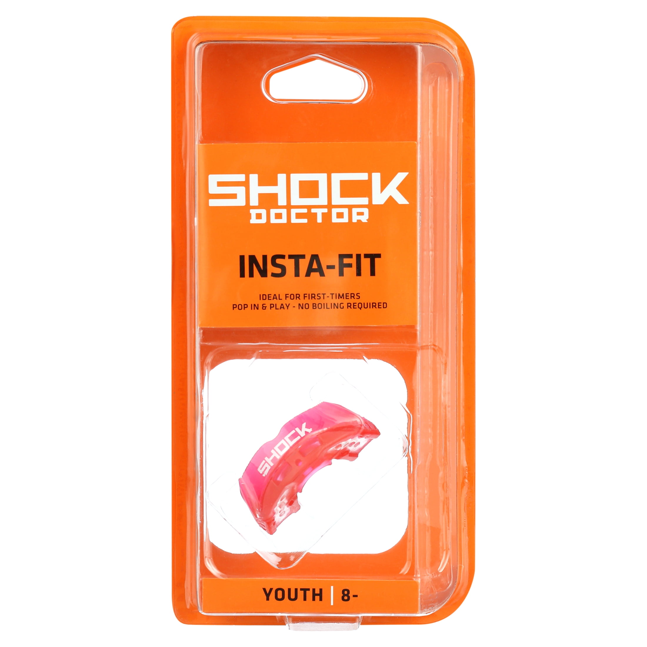 Shock Doctor, Insta-Fit Mouthguard, Youth, Red/Clear