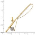 thumbnail image 2 of FJC Finejewelers 14k Two-tone Gold 3d Fly Rod Fishing Poletwo-color Charm, 2 of 5