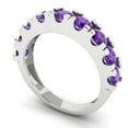 thumbnail image 2 of 1.53 ctw Wedding Band for Women - 18K White Gold Natural Amethyst Stackable Eternity Ring, 2 of 6
