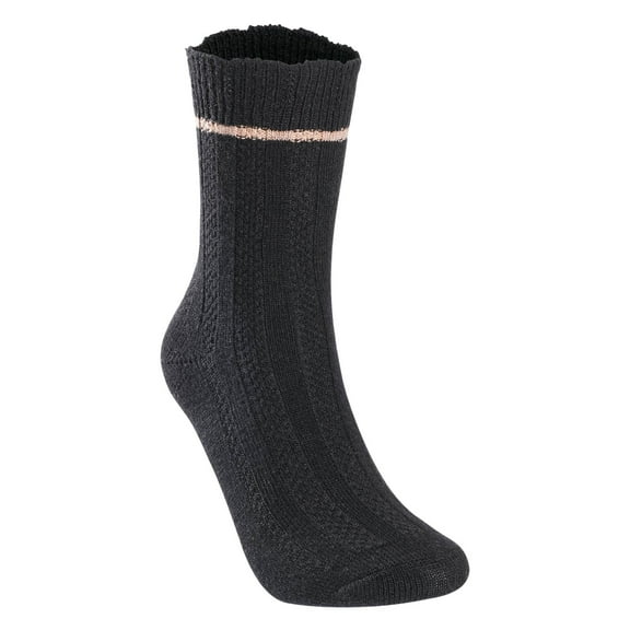 Lian LifeStyle Perfect Fit Women's Wool Blend Crew Socks, Size 6-9, Black