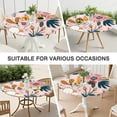 thumbnail image 7 of Round floral tablecloth with stretch-fit polyester cover, reusable and fade-resistant, fits 44-52 inch tables, extra large edition, 7 of 7
