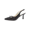thumbnail image 2 of Women's Low Heel Closed Toe Slingback Pumps Bowknot Comfortable Dress Shoes-Black-8, 2 of 3