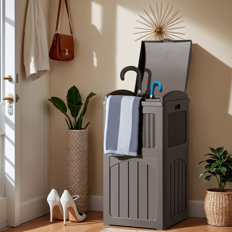 Homall Homes Gardens 36 Gallon Trash Can Plastic Kitchen Trash Can Black