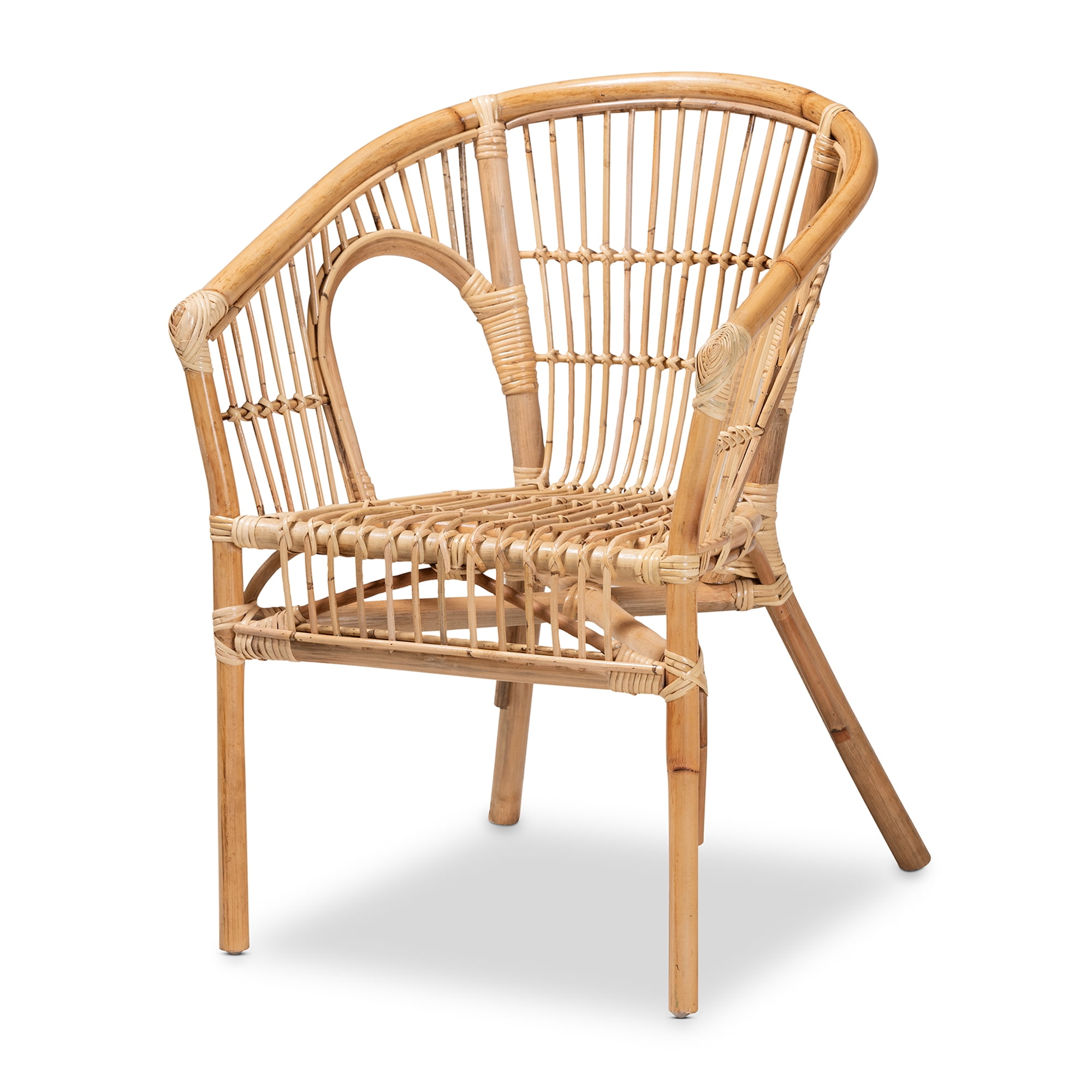 Baxton Studio Alleta Rattan BOHO Living Room Sets, 3-Piece, Natural Brown