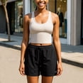 thumbnail image 3 of Dalix Butterfly Embroidered Shorts Elastic Drawcord Pocket Key Loop Active Womens in Black S Small, 3 of 5