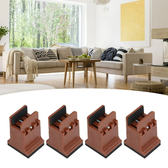 Furniture Risers 4pcs Rubber Risers for Table Sofa Bed, Bed Risers Added Height for Extra Storage Space and Flexibility Furniture Leg Risers with Adjustable Screw Clamp