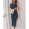 thumbnail image 3 of WQD Womens Pajama Sets Pj Set Floral Print Short Short Sleeve Top With Capri Pants Sleepwear 2 Piece Loungewear with Pockets, 3 of 7