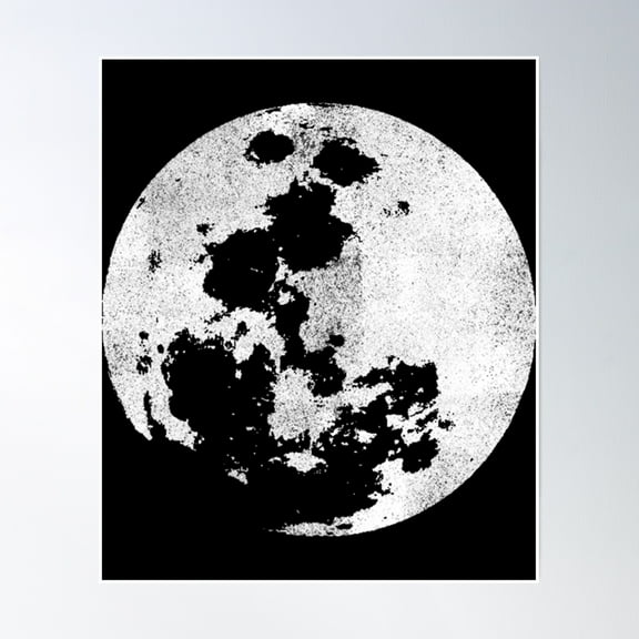 Full Moon T-Shirtfull Moon Screenprint Poster Wall Art, Modern Wall Decor, 8x12 UNFRAMED